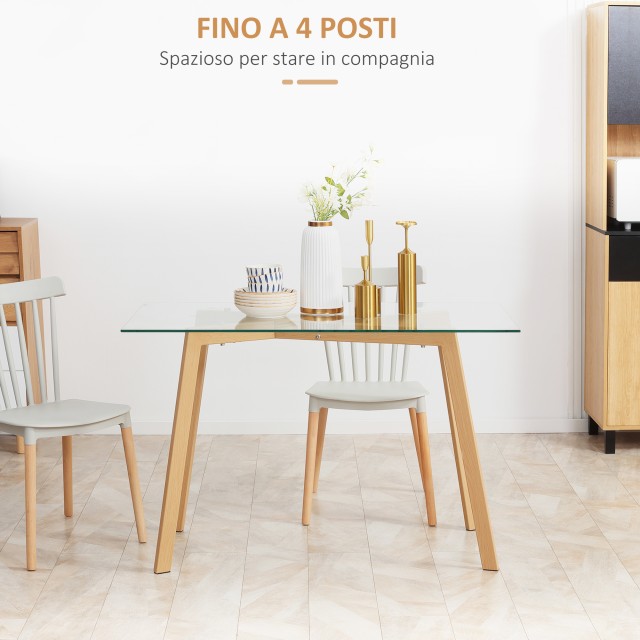 Τραπεζαρία HOMCOM Ορθογώνια για 4 άτομα μέγιστο, από ατσάλι με σκλη...