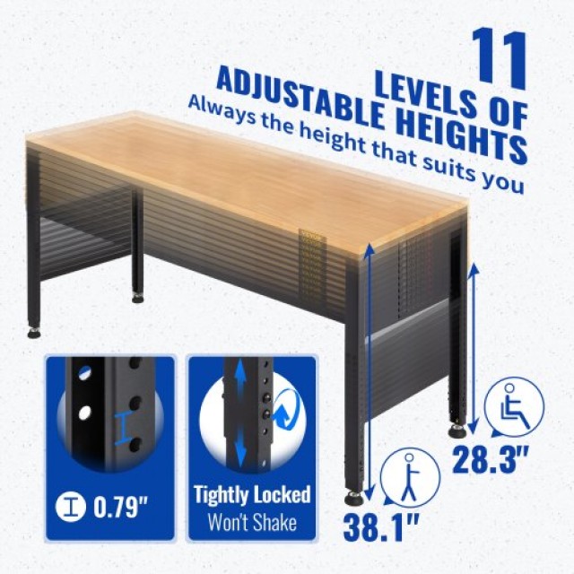 VEVOR  Ρυθμιζόμενος Πάγκος Εργασίας 48x20 με Πρίζα LDSGZTSM4820V400PV2