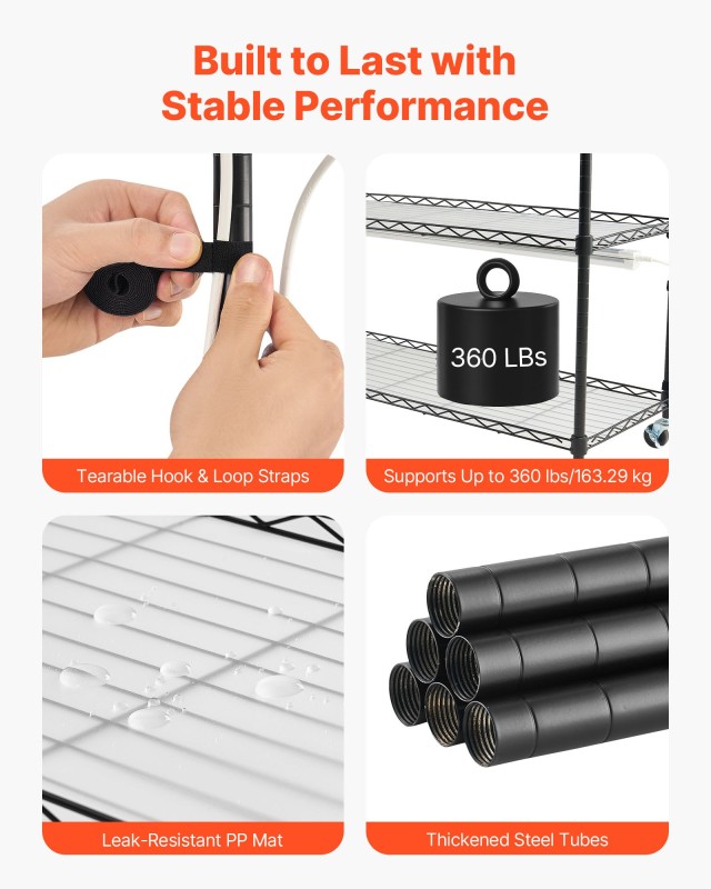 VEVOR 6-Ράφια Εσωτερική Ραφιέρα Φυτών με Φωτισμό Ανάπτυξης και Χρον...