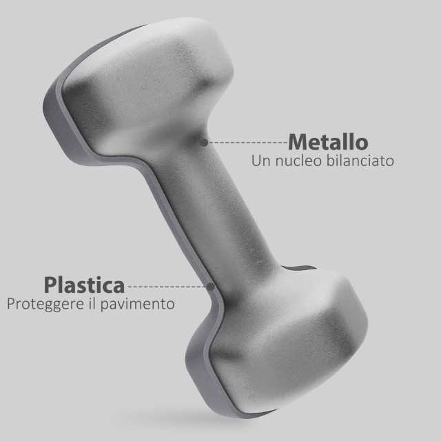 SPORTNOW Σετ 2 Εξαγωνικοί Αλτήρες 2x10 κιλά από Μέταλλο και Πλαστικ...