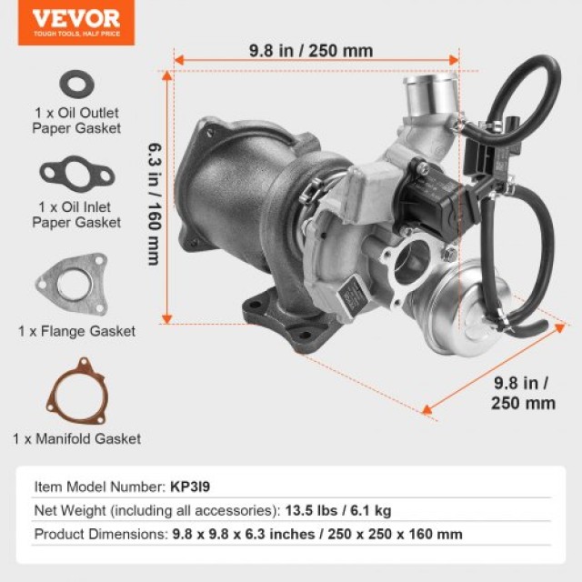 VEVOR  Σετ Υπερτροφοδότη για Κινητήρες Συμβατό με Ford Escape 2013-2016 WLZYQTJFORDEX8P9WV9