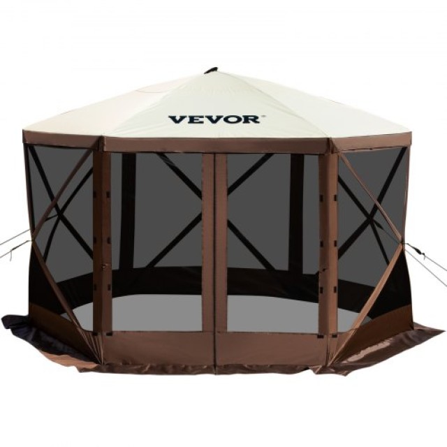 VEVOR Σκηνή Gazebo 10x10 ft, 6 Πλευρών Pop-up Σκηνή με Δίχτυα, Φορητή Τσάντα Μεταφοράς, Πασσαλάκια, Μεγάλη Σκιά για Κάμπινγκ και Κήπο  MZY610FT10FT67P5KV0