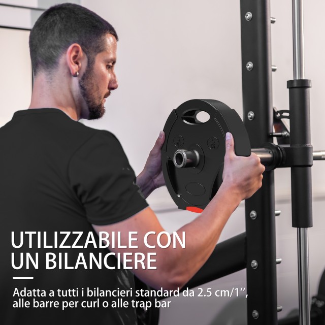 SPORTNOW  Σετ Βαρών με 2 Δίσκους των 10 κιλών και 2 Δίσκους των 5 κιλών από Πολυπροπυλένιο και Άμμο, Ø34x6 εκ. και Ø27x4.5 εκ., Μαύρο  A91-364V02BK