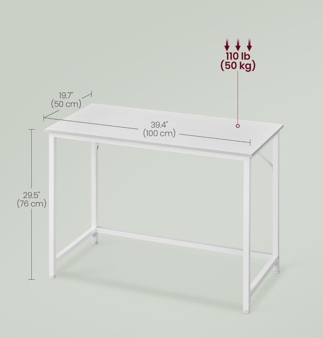 Γραφείο Υπολογιστή 100 x 50 x 76 cm Λευκό LWD041W44V1 Vasagle