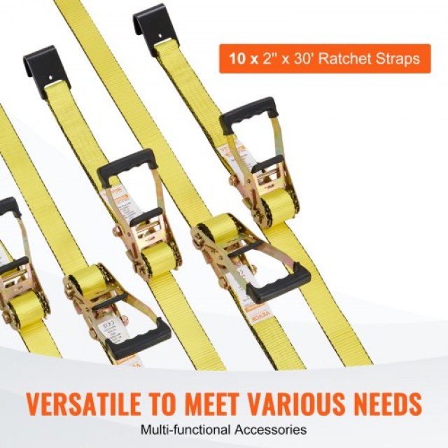 Δέστρες VEVOR Ratchet (10 τεμ), 10000 lb, 2 x 30, για Μεταφορές & Ασφάλιση Φορτίου  PGJLDPG2X30107B63V0