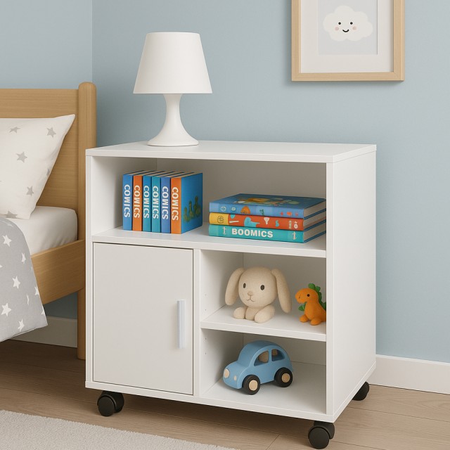 BAKAJI Κινητό Έπιπλο Εκτυπωτή με Πόρτα και Ράφια Πολυχρηστικό Έπιπλ...