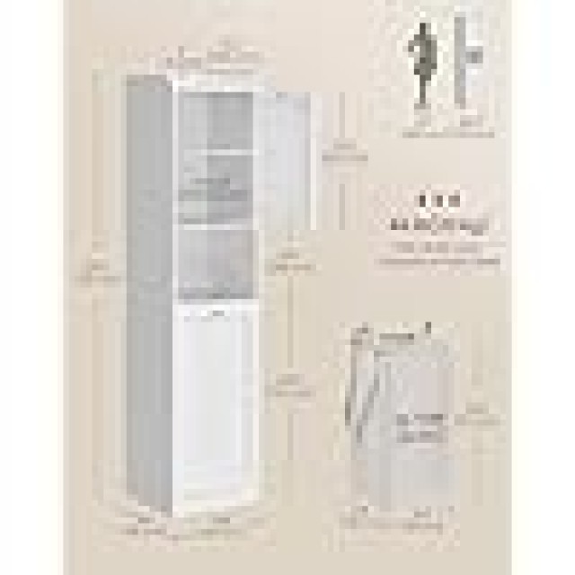 VASAGLE Ψηλό Ντουλάπι Μπάνιου 40x40x170cm με Καλάθι Ρούχων - Πολυλε...
