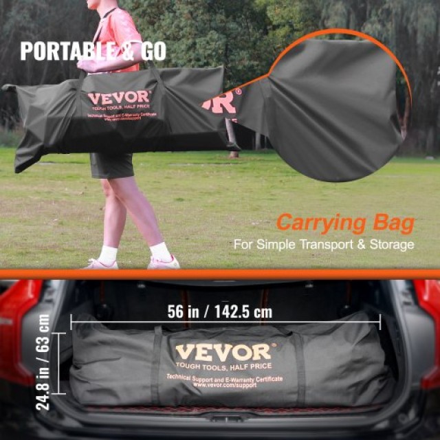 Φορηστό Τέρμα Ποδοσφαίρου VEVOR 12x6 ft, Δίχτυ Ποδοσφαίρου για Ενήλικες & Παιδιά, Μεγάλο Δίχτυ Προπόνησης, Ανθεκτικό σε Καιρικές Συνθήκες, με Τσάντα Μεταφοράς  PVCZQMPVC1262YDO0V0