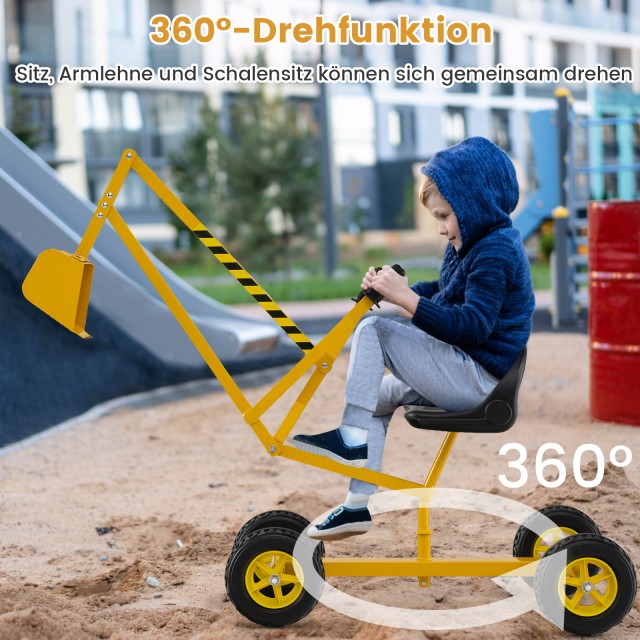 Costway  Κάθισμα-Εκσκαφέας 360° Περιστρεφόμενος, Μεταλλικός με Κάδο...