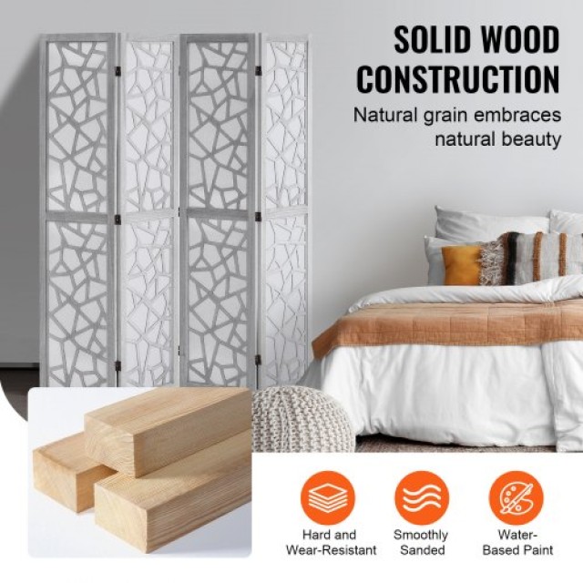 VEVOR  Ξύλινο Διαχωριστικό Δωματίου 4 Πάνελ για Ιδιωτικότητα MZPF4M...