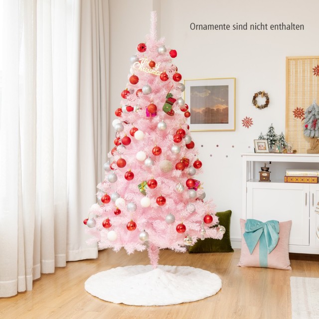 Costway Ροζ Χριστουγεννιάτικο Δέντρο 180εκ με 472 Γυαλιστερά Κλαδιά...