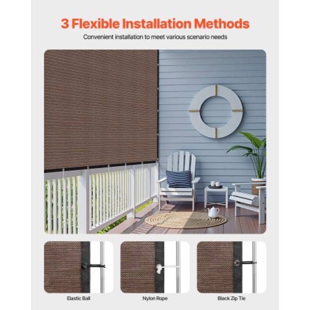 VEVOR Οθόνη Ιδιωτικότητας 8x12 ft για Κήπο (Καφέ) JBZGB96FT185N15YX...