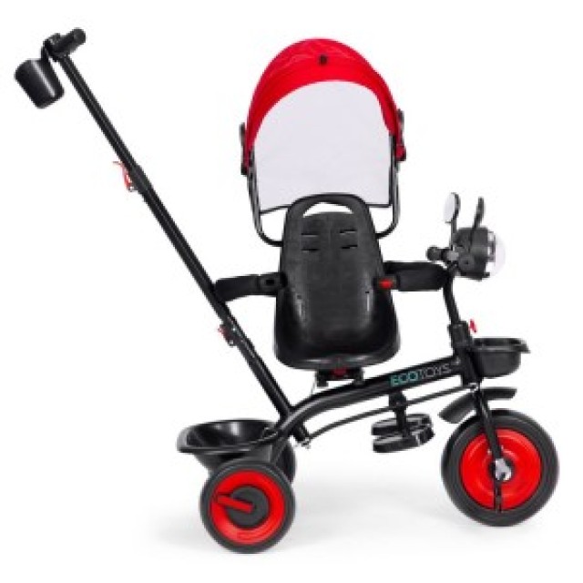 ECOTOYS Τρίκυκλο παιδικό καρότσι 3 σε 1 με περιστρεφόμενο κάθισμα κ...