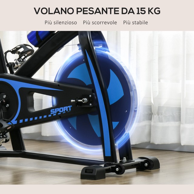 SPORTNOW Στατικό Ποδήλατο Γυμναστικής με Ρυθμιζόμενο Τιμόνι και Σέλ...