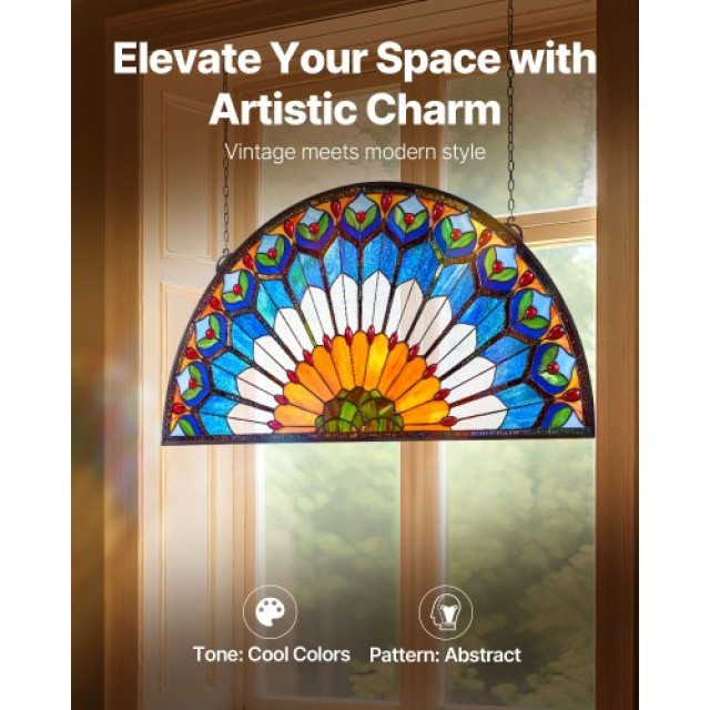 VEVOR Τζάμι Βιτρώ Τύπου Tiffany με Αλυσίδα 36 x 18 Ίντσες BYXCSBLBB... VEVOR Τζάμι Βιτρώ Τύπου Tiffany με Αλυσίδα 36 x 18 Ίντσες BYXCSBLBB...