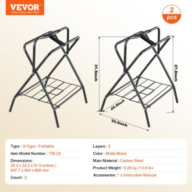 VEVOR  Διπλή Αναδιπλούμενη Βάση Σέλας 60 kg  MAJXXZDK2819ERWR1V0