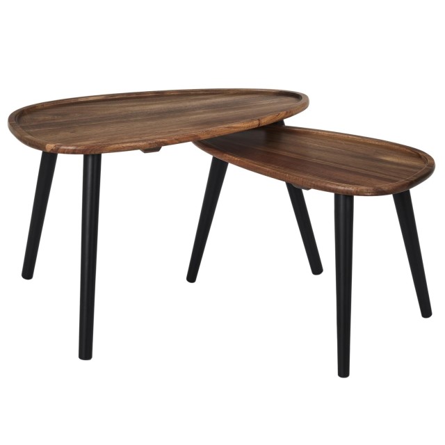 Σετ 2 Ξύλινα Τραπεζάκια Acacia Triangle Nesting 60 x 40 x 39 cm  50...