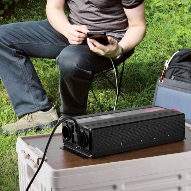VEVOR Inverter 2000W 12V/230V LCD Remote CE  CZXNBQ2000WCKAYAZV2