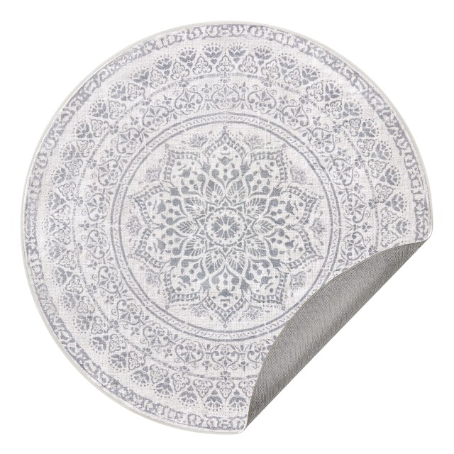 SONGMICS Στρογγυλό Χαλί Bohemian Γκρι 160cm Διάμετρος TAR052G01
