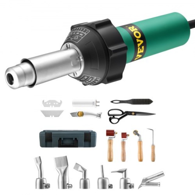 VEVOR  Πλαστικός Συγκολλητής Θερμού Αέρα 1600W με 17 Αξεσουάρ  PVCB...