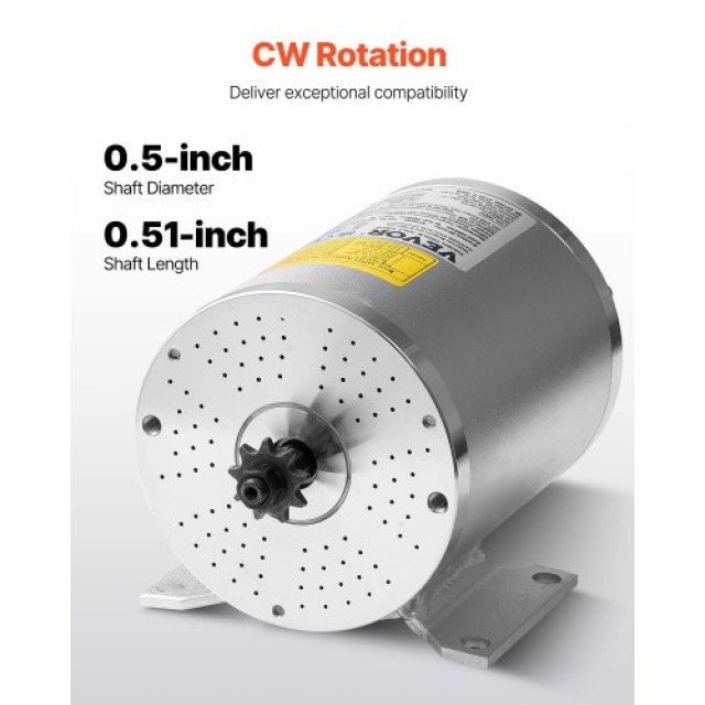 VEVOR Ηλεκτρικός Κινητήρας 1800W Brushless DC 48V 4500rpm για Ηλεκτρικό Ποδήλατο και Μοτοσικλέτα Off-Road ZLWSDJTJ1800MU0S6V9