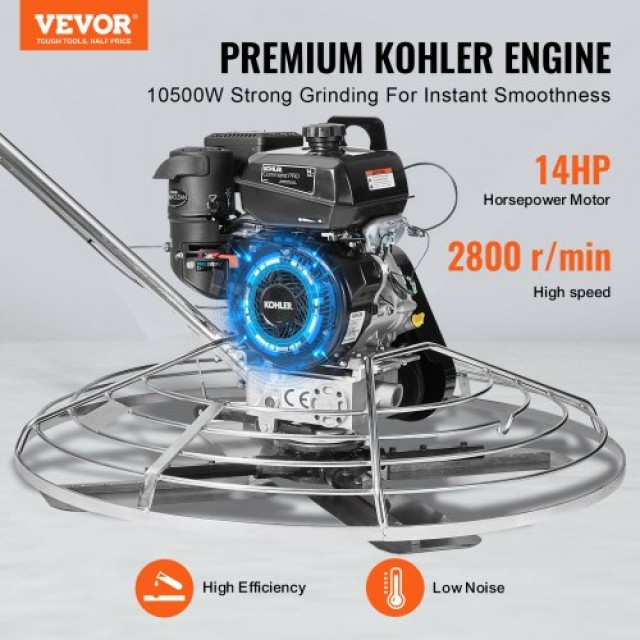 VEVOR Σπάτουλα Σκυροδέματος 46” 14HP Βενζινοκίνητη με Πλωτή Λεπίδα  DLMDJS46INCH8WP46V0