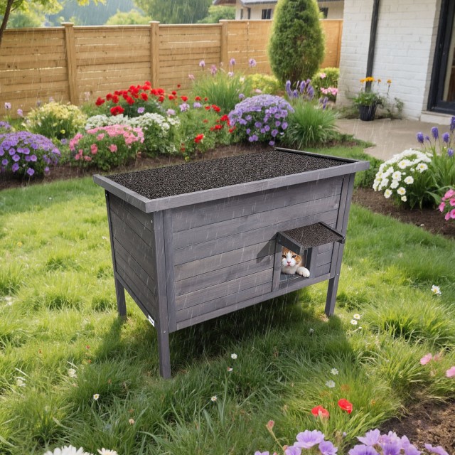 VEVOR Μονωμένο Ξύλινο Σπίτι Γάτας 87 x 53,5 x 69 εκ. για 1-3 Γάτες ... VEVOR Μονωμένο Ξύλινο Σπίτι Γάτας 87 x 53,5 x 69 εκ. για 1-3 Γάτες ...