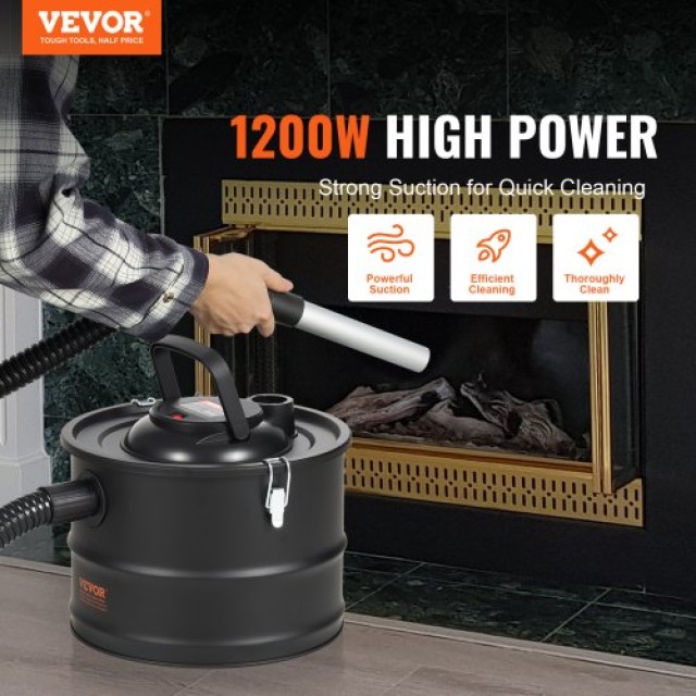 VEVOR Σκούπα Στάχτης 15L 1200W για Τζάκια & Ψησταριές  ZKXHQJL220V1...