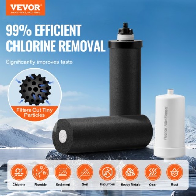 VEVOR  Σύστημα Φίλτρου Νερού Βαρύτητας 2.25G Ανοξείδωτο με 4 Φίλτρα...
