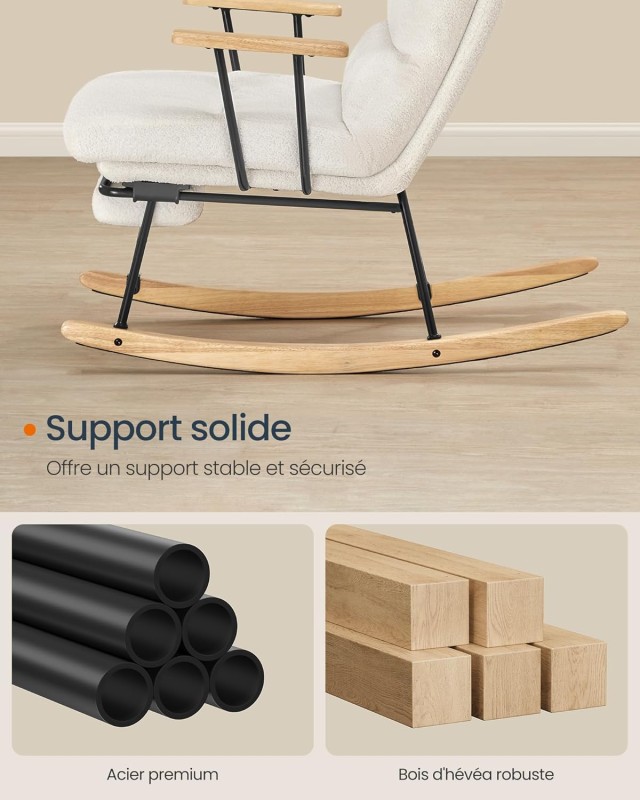 SONGMICS Λευκή Πολυθρόνα Κουνιστή με Ρυθμιζόμενη Πλάτη και Επεκτάσι... SONGMICS Λευκή Πολυθρόνα Κουνιστή με Ρυθμιζόμενη Πλάτη και Επεκτάσι...