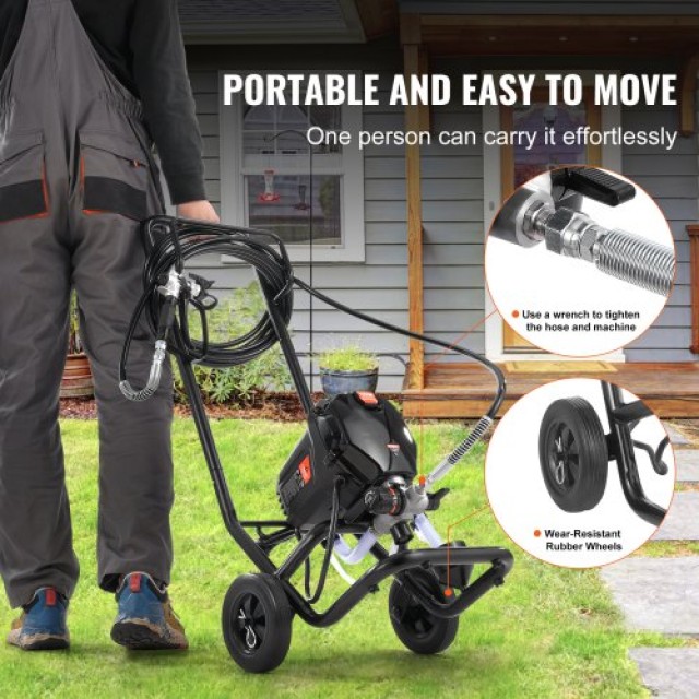 VEVOR Ηλεκτρικό Πιστόλι Βαφής 750W 3000PSI με Καρότσι για Εσωτερικούς & Εξωτερικούς Χώρους  ZSSGYWQPTJLS5NCXMV2