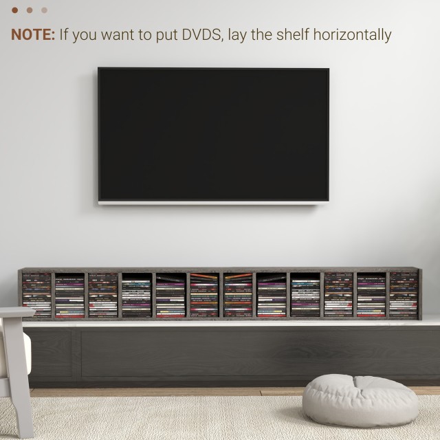 HOMCOM  Σετ 2 Ραφιών για CD με Ρυθμιζόμενα Ράφια για 204 CD, 21x22.5x88.5 εκ., Γκρι  833-872V00CG