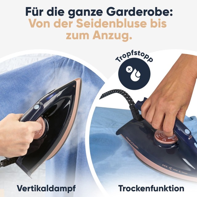 Σύστημα Σιδερώματος με Ατμό 2400W 4 bar με Κεραμική Σόλα - Μπλε/Ros...