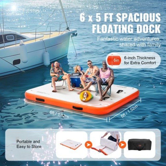 Φουσκωτή Πλατφόρμα VEVOR 6x5FT με Σκάλα & Τσάντα Μεταφοράς  CQFT6X5FTPTKVGF3VV0