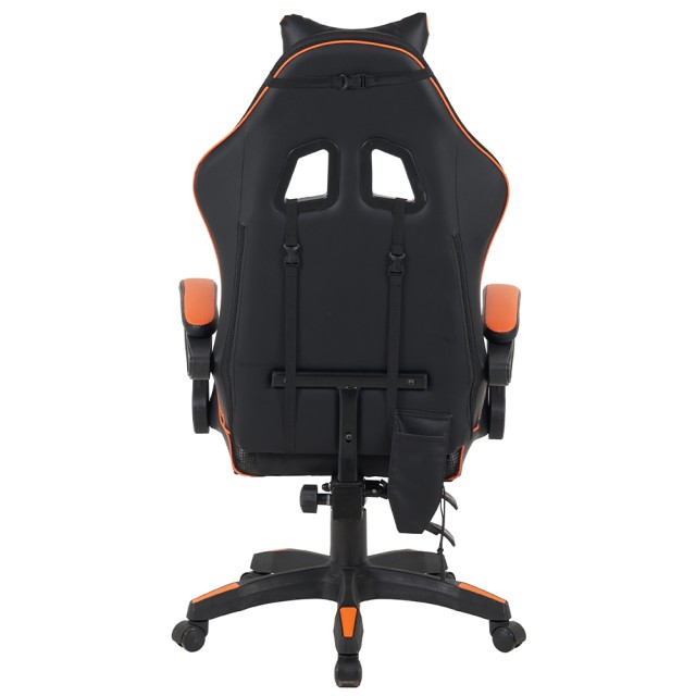 Shally Dogan Πορτοκαλί και Μαύρη Gaming Καρέκλα Γραφείου με Led RGB...