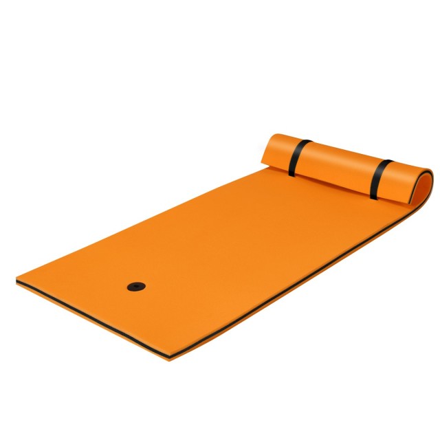 Costway  Πλωτό στρώμα νερού 220 x 90 x 4 cm Πορτοκαλί+Μαύρο OP70098OR