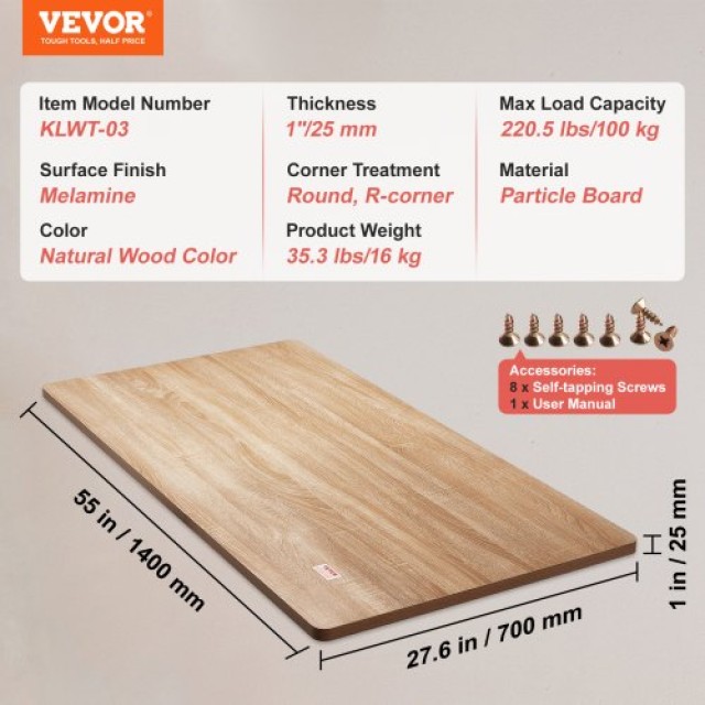 Επιτραπέζια Επιφάνεια VEVOR 1400 x 700 mm  για Ηλεκτρικό Γραφείο  GZTZMBHB1407U0BS0V0