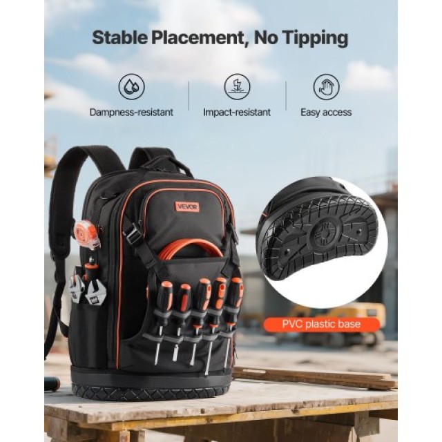 VEVOR Επαγγελματικό Σακίδιο Εργαλείων 65 Θήκες Ανθεκτικό στην Καταπ...