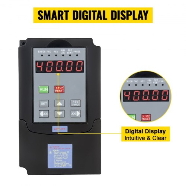 VEVOR Μετατροπέας Συχνότητας 5.5KW 220V για Έλεγχο Ταχύτητας Κινητήρα  BPQ5.5KW000000001V7
