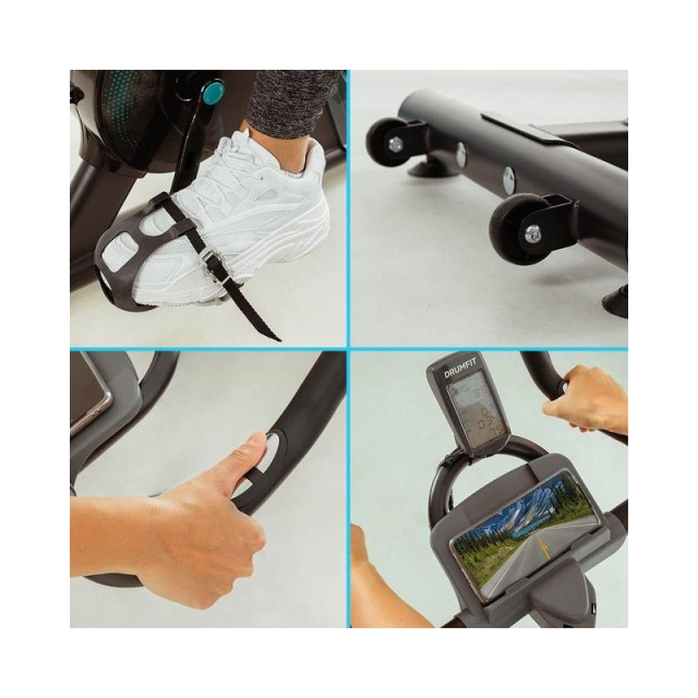 Ποδήλατο Spinning με Τροχό Αδράνειας 13 Kg, Οθόνη LCD, Παλμογράφο και Ρυθμιζόμενο Σέλα DrumFit Indoor 13000 Race CEC-07241 Cecotec