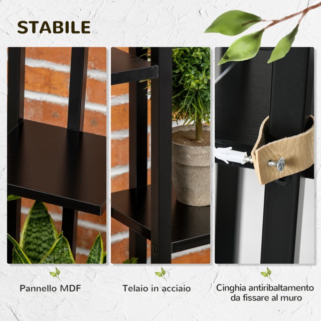 Outsunny Σκάλα φυτών 5 επιπέδων για MDF και ατσάλι εσωτερικού και ε...