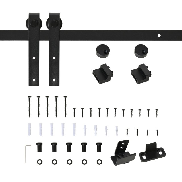 HOMCOM Kit για Ξύλινη Συρόμενη Πόρτα με ράγα 200cm και Χωρητικότητα...