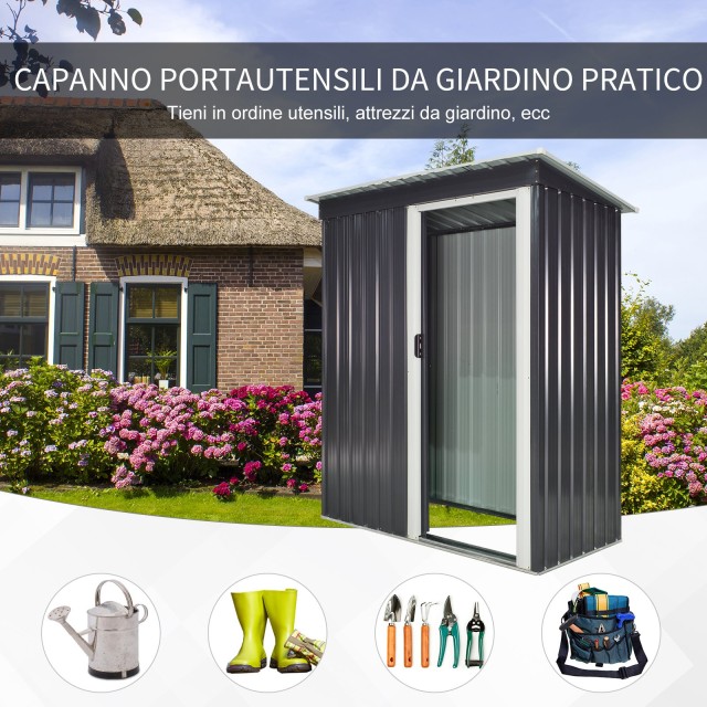 Outsunny Garden Shed Εργαλειοθήκη σε Ατσάλι, Υπόστεγο Κήπου από Ατσ...