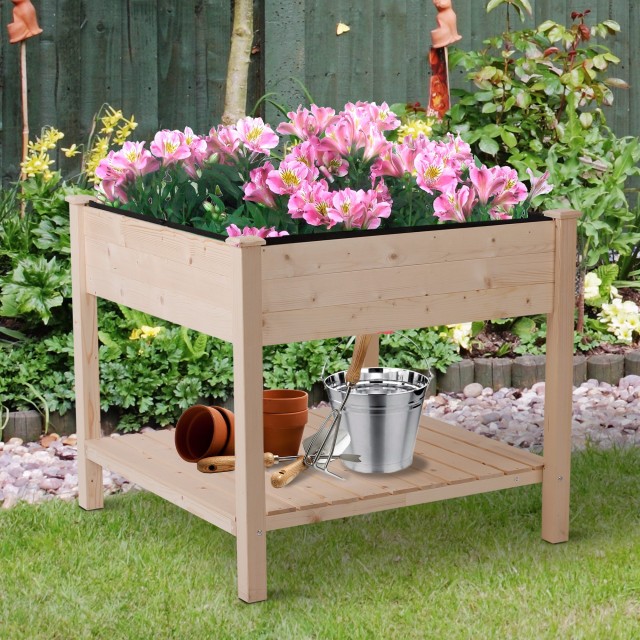 Outsunny Orto Urban Hanging Planter σε ξύλο με υφασμάτινη επένδυση,...