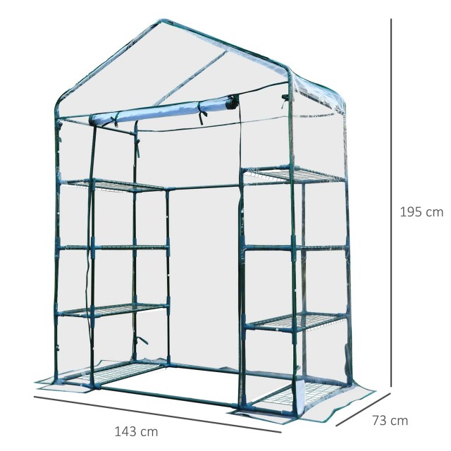 Μεταλλικό Θερμοκήπιο με 8 Ράφια 143 x 73 x 195 cm Outsunny 01-0482