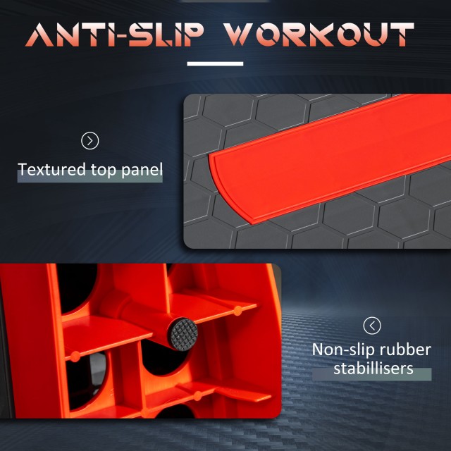 HOMCOM Step Fitness για Αερόμπικ Ρυθμιζόμενο σε 3 ύψη 10-15-20 cm σε πλαστικό, μαύρο και κόκκινο A90-298RD