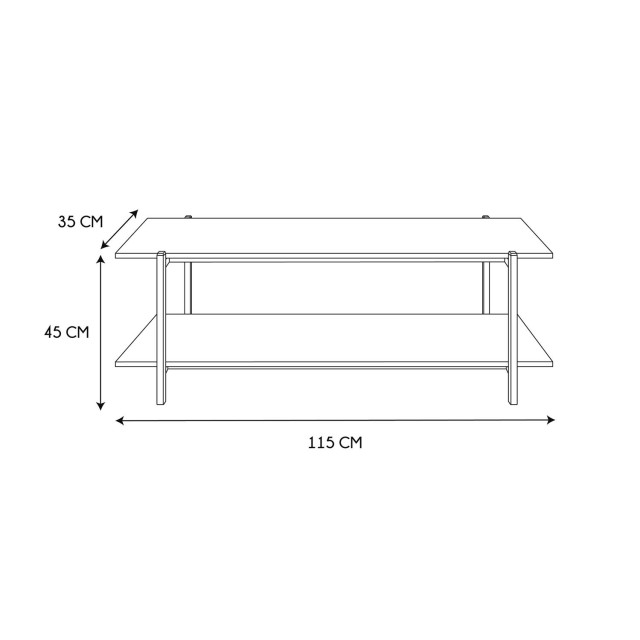 Έπιπλο Τηλεόρασης από Ξύλο & Μέταλλο 115 x 45 x 35 cm HD0183 Home Deco Factory