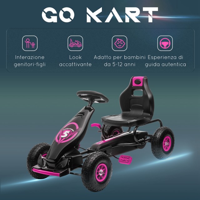 HOMCOM Παιδικό Ποδήλατο Go Kart για Παιδιά 5-12 Ετών με Ρυθμιζόμενο...
