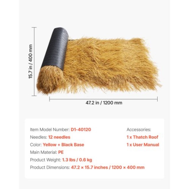 VEVOR Ρολό Οροφής από Καλαμιά: Ρεαλιστική Εμφάνιση & Αντοχή MCWDPED...