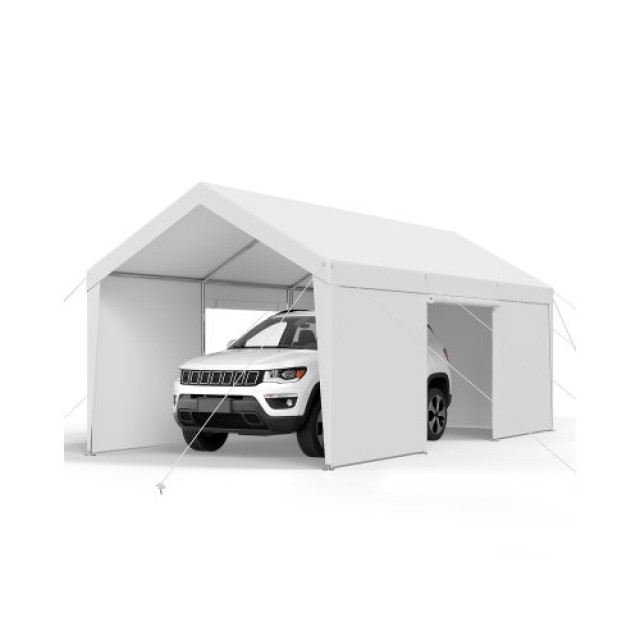 VEVOR Στέγαστρο Αυτοκινήτου 12x20FT με Πλευρικά Τοιχώματα Γκρι FBSJ...